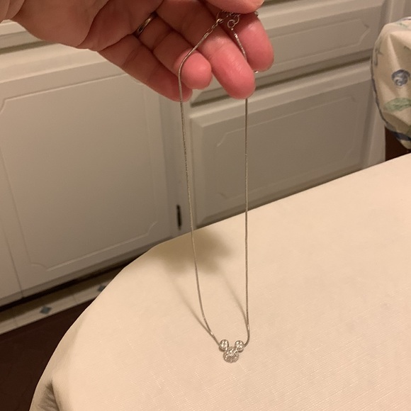 Disney Mickey Mouse Silver rhinestone 18 inch necklace - Picture 5 of 12